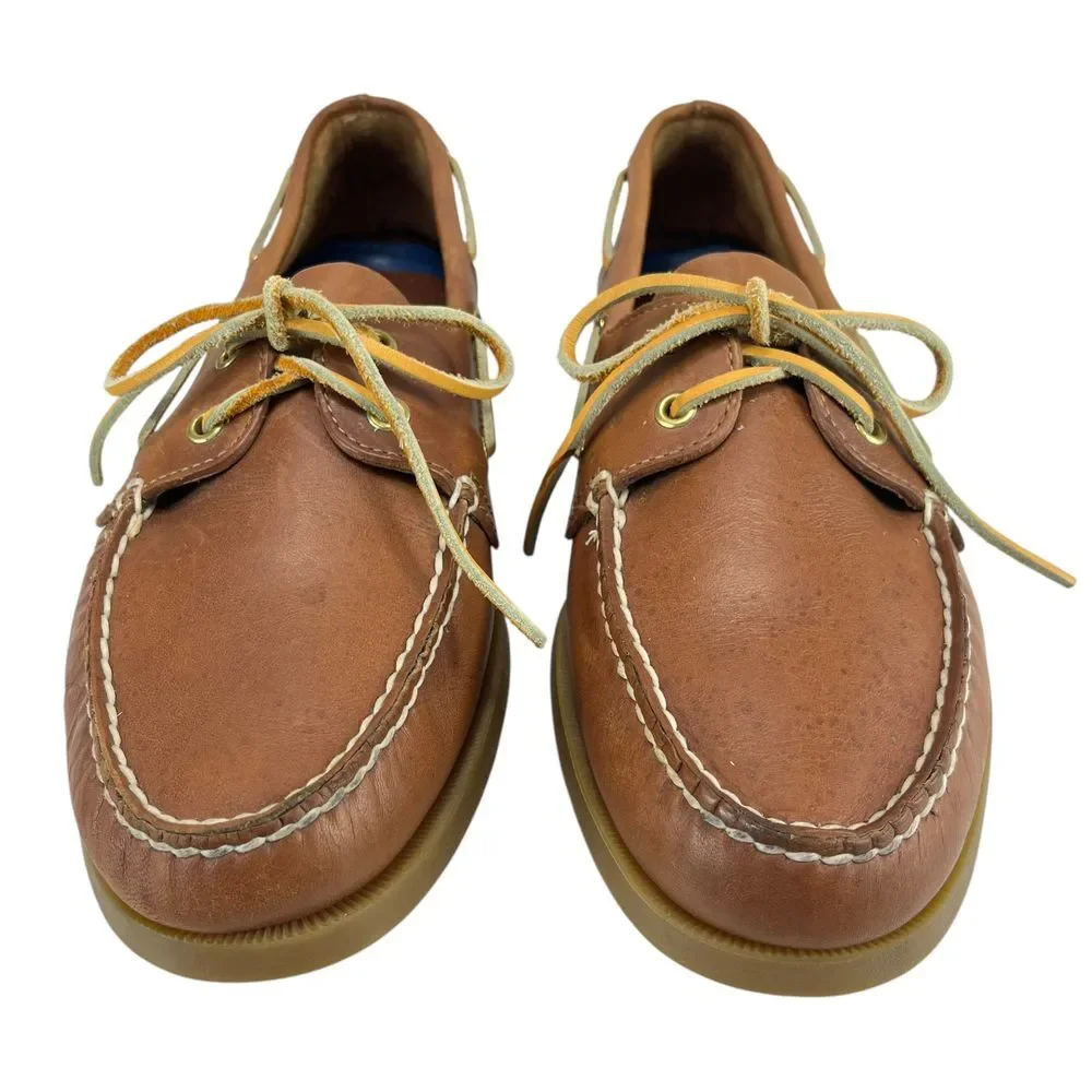 Sperry Top-Sider Men 11M Tan‎ Leather Slip-On Boat Shoes Loafers